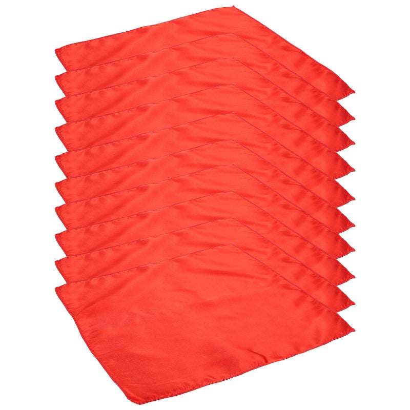 مناديل قماش البوليستر الأحمر 30x30 سم 10 قطع حواف مخيطة عالية الكثافة لحفلات الزفاف والمطاعم والولائم والعطلات - Image 2